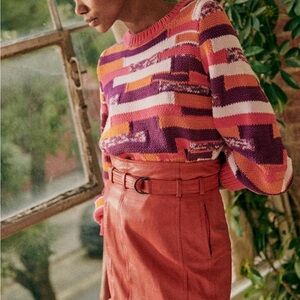 Sezane Chandler Jumper Multico Fuchsia - Size XXL NWT